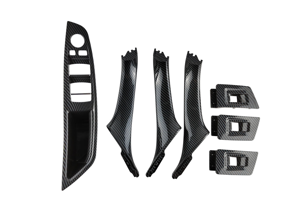 Griffe Set Blende & Träger Zuziehgriff Carbon Look / Design für BMW 5er F10 F11 7-teilig